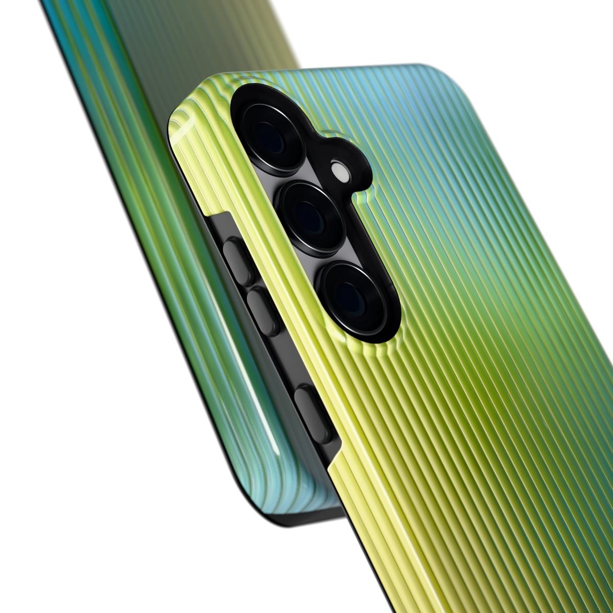 Geribbelde kleurgloed hoesje voor Galaxy S25+, close-up