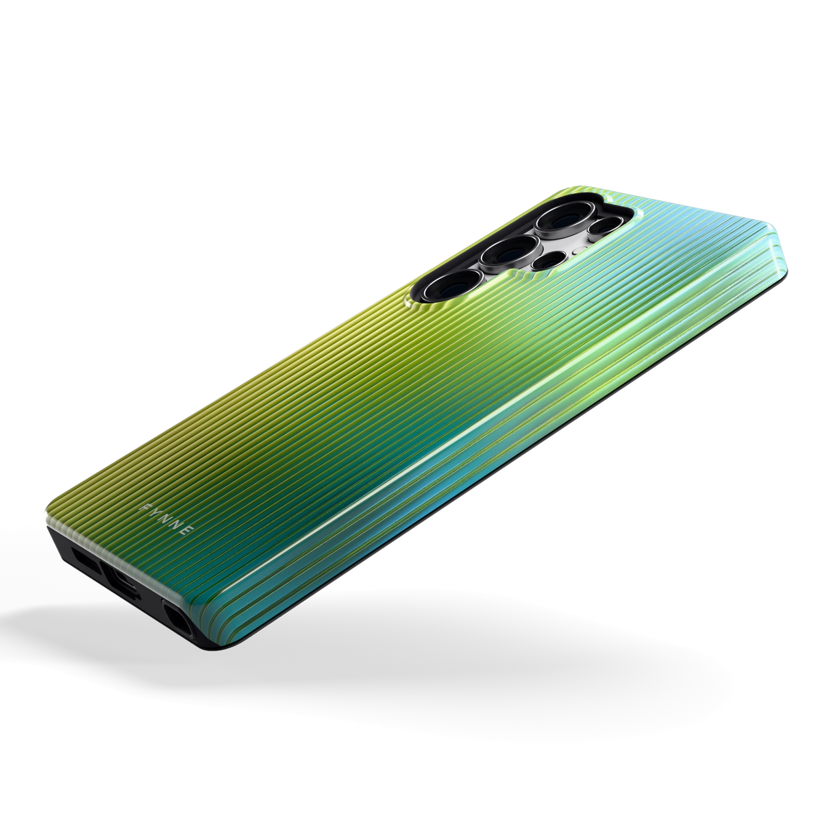 Geribbelde kleurgloed hoesje voor Galaxy S25 Ultra, schuin