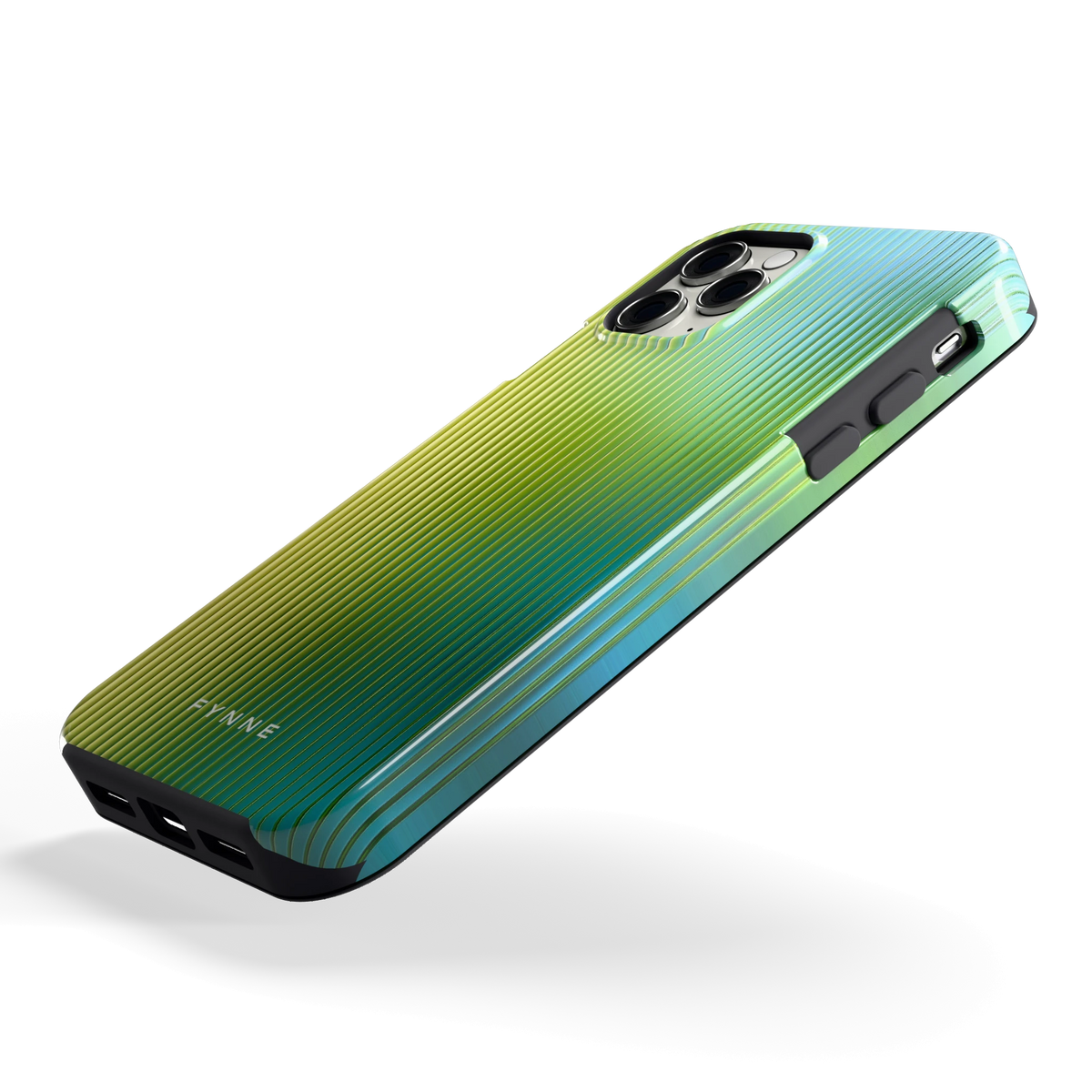 Geribbelde kleurgloed hoesje voor iPhone 11 Pro, schuin