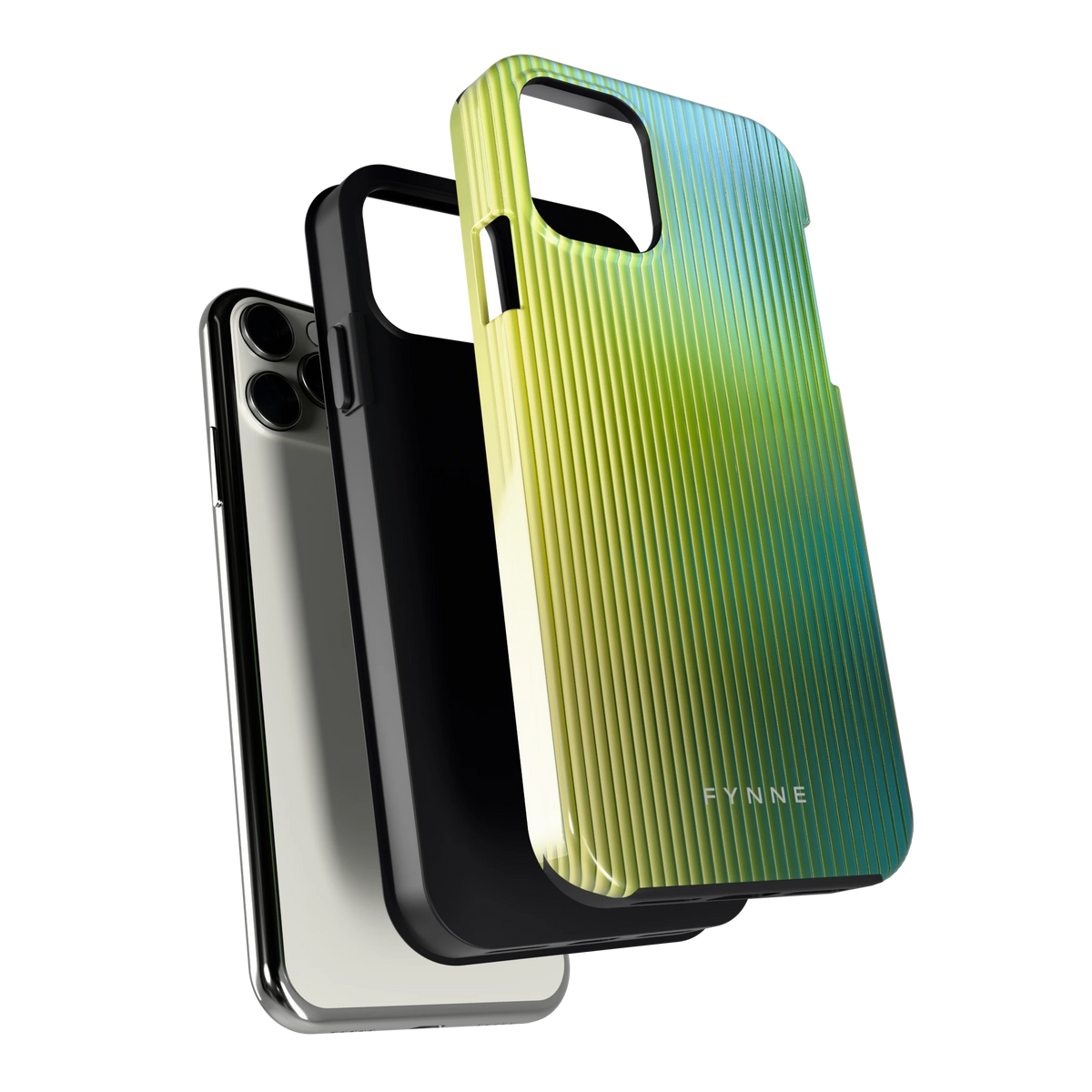 Geribbelde kleurgloed hoesje voor iPhone 11 Pro, los van de telefoon