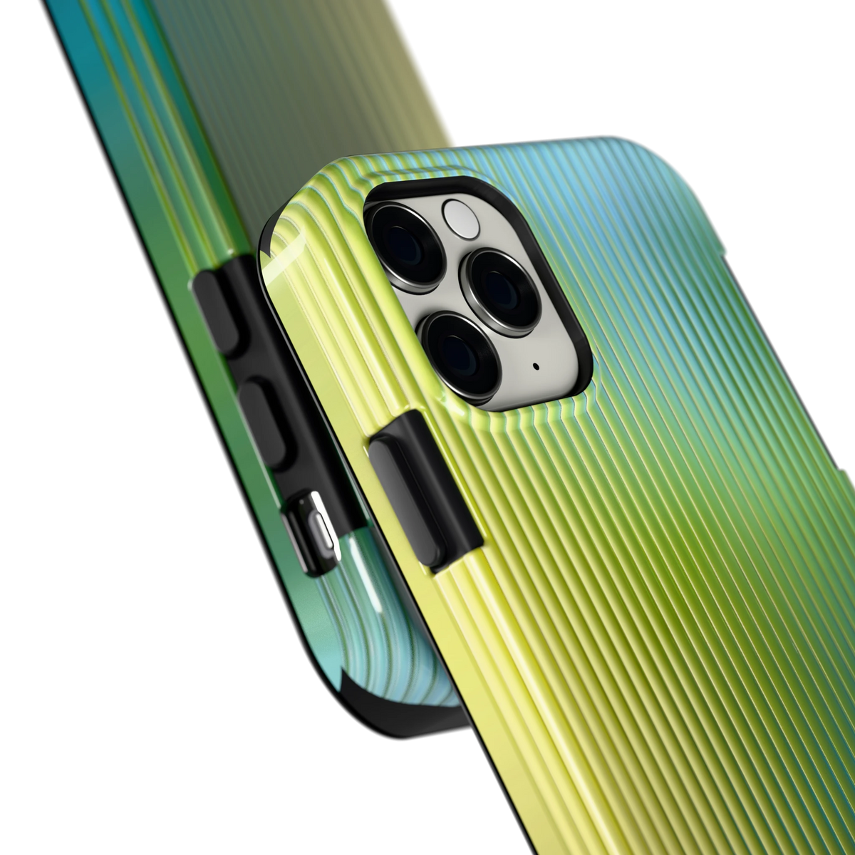 Geribbelde kleurgloed hoesje voor iPhone 11 Pro, close-up