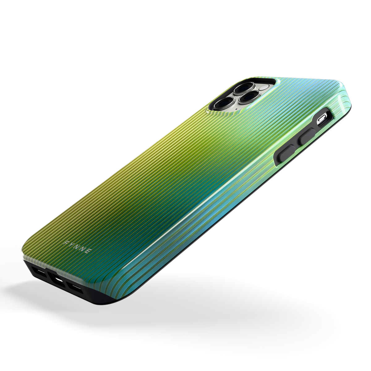 Geribbelde kleurgloed hoesje voor iPhone 11 Pro Max, schuin