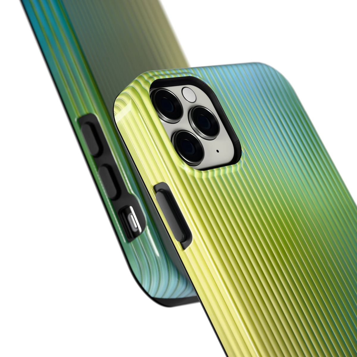 Geribbelde kleurgloed hoesje voor iPhone 11 Pro Max, close-up