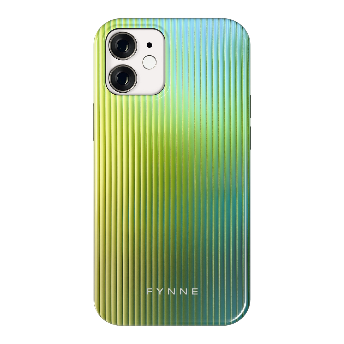 Geribbelde kleurgloed hoesje voor iPhone 12 mini, achterkant