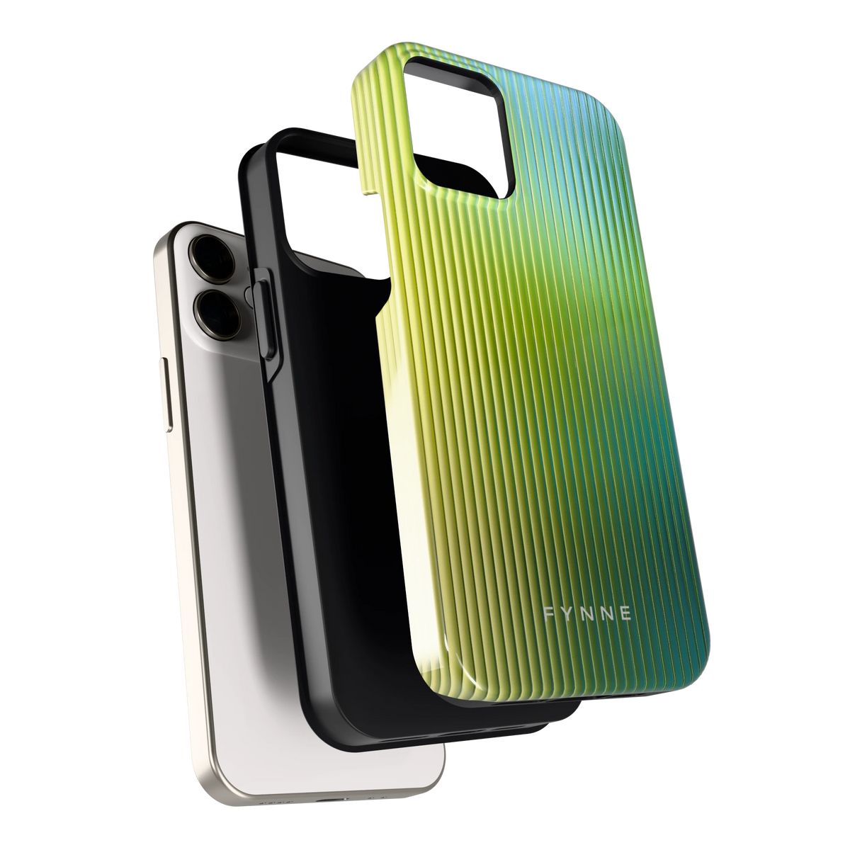 Geribbelde kleurgloed hoesje voor iPhone 12 mini, los van de telefoon