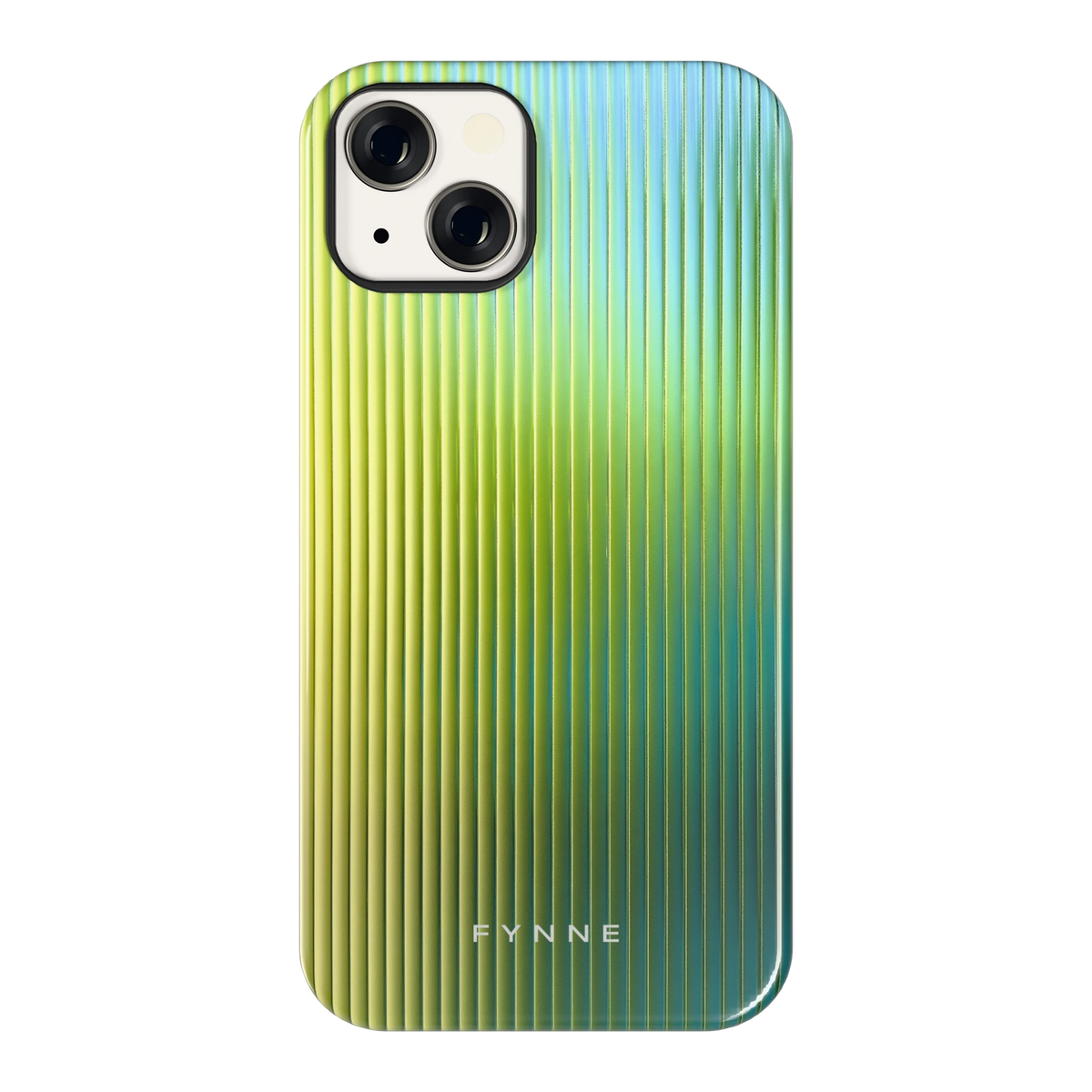 Geribbelde kleurgloed hoesje voor iPhone 13, achterkant