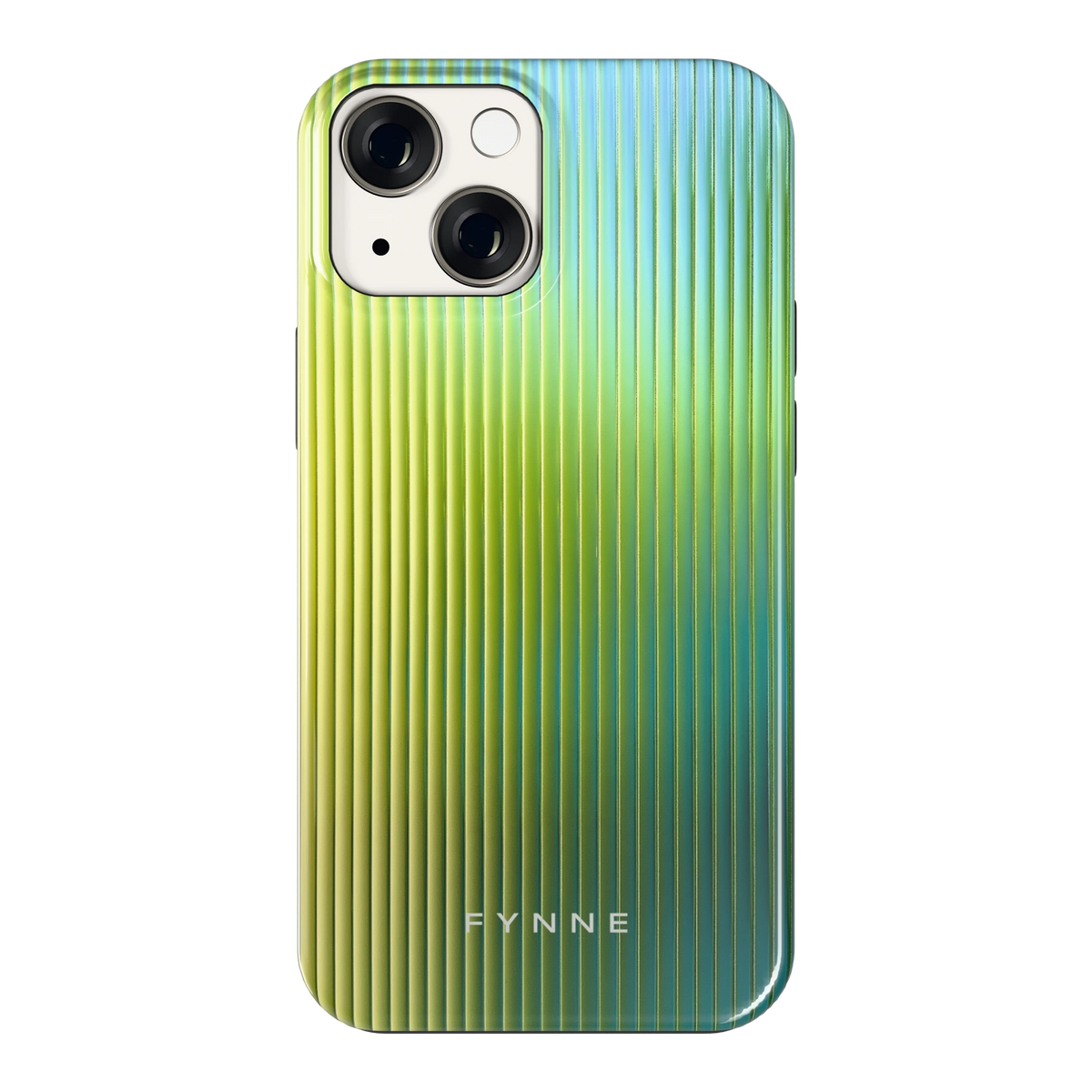 Geribbelde kleurgloed hoesje voor iPhone 13 mini, achterkant