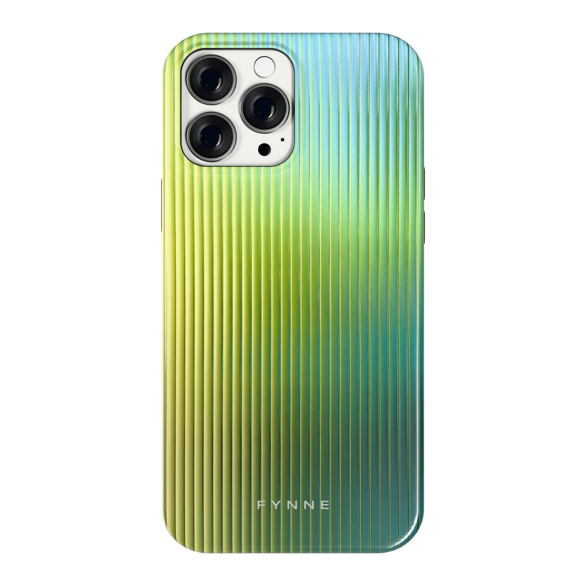 Geribbelde kleurgloed hoesje voor iPhone 13 Pro Max, achterkant