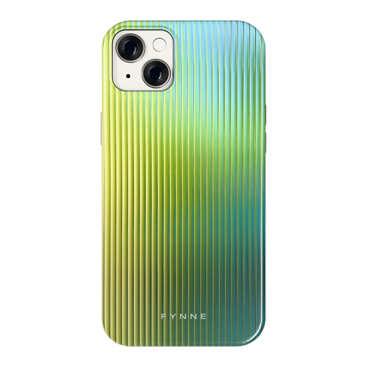 Geribbelde kleurgloed hoesje voor iPhone 14 Plus, achterkant