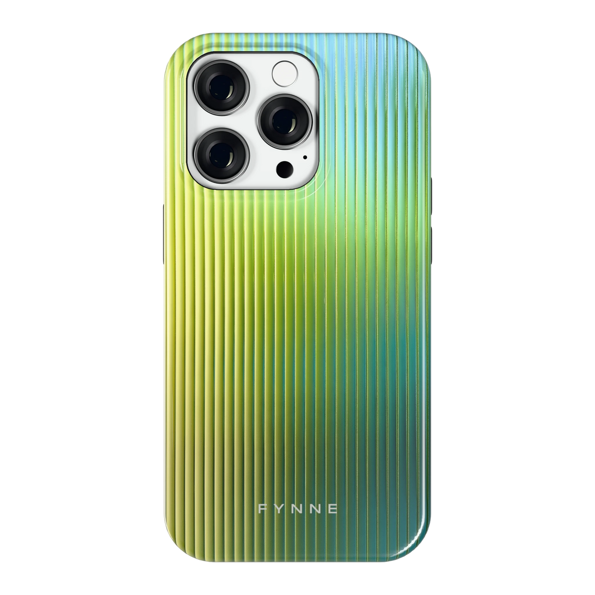 Geribbelde kleurgloed hoesje voor iPhone 14 Pro, achterkant