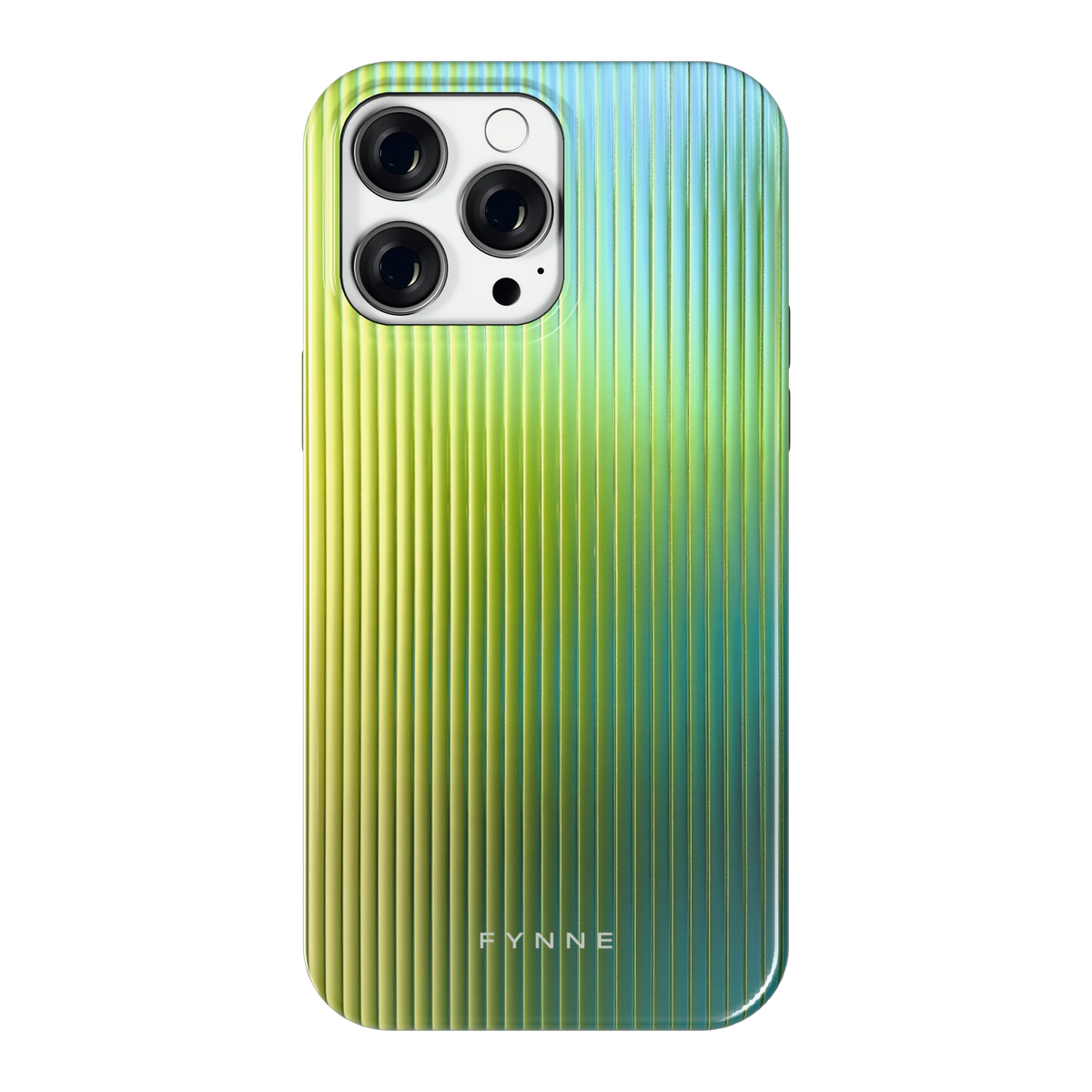 Geribbelde kleurgloed hoesje voor iPhone 14 Pro Max, achterkant