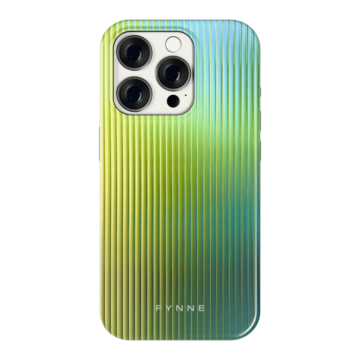 Geribbelde kleurgloed hoesje voor iPhone 15 Pro, achterkant