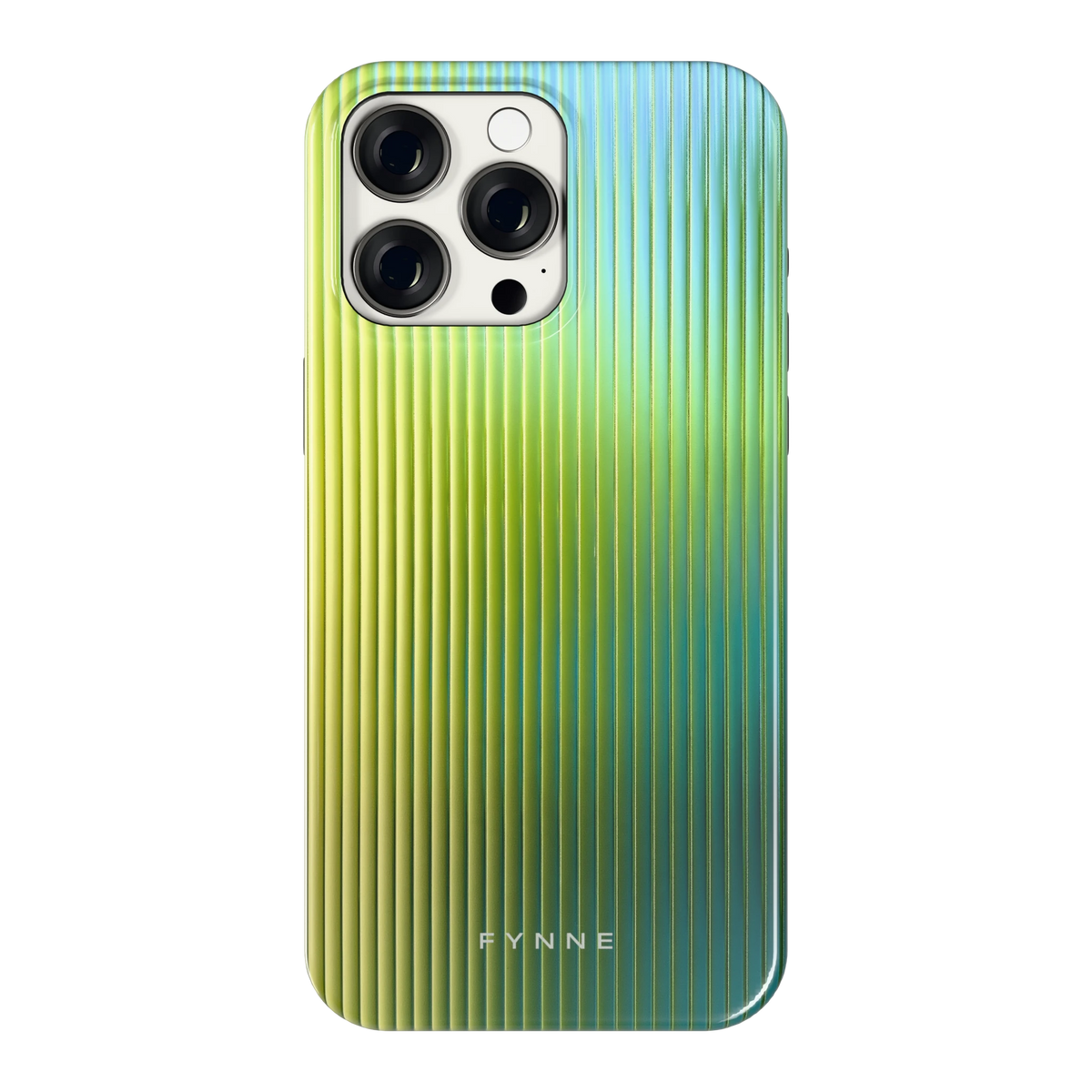 Geribbelde kleurgloed hoesje voor iPhone 15 Pro Max, achterkant