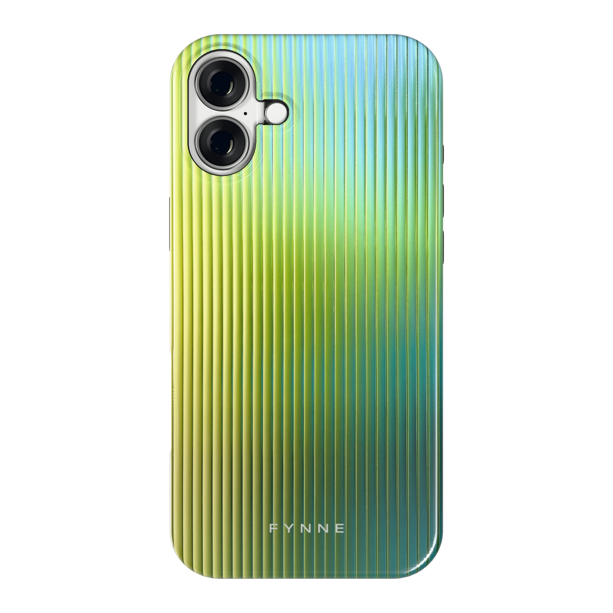 Geribbelde kleurgloed hoesje voor iPhone 16 Plus, achterkant