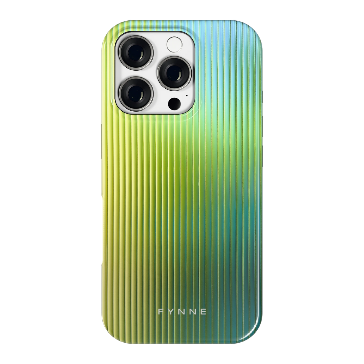 Geribbelde kleurgloed hoesje voor iPhone 16 Pro, achterkant
