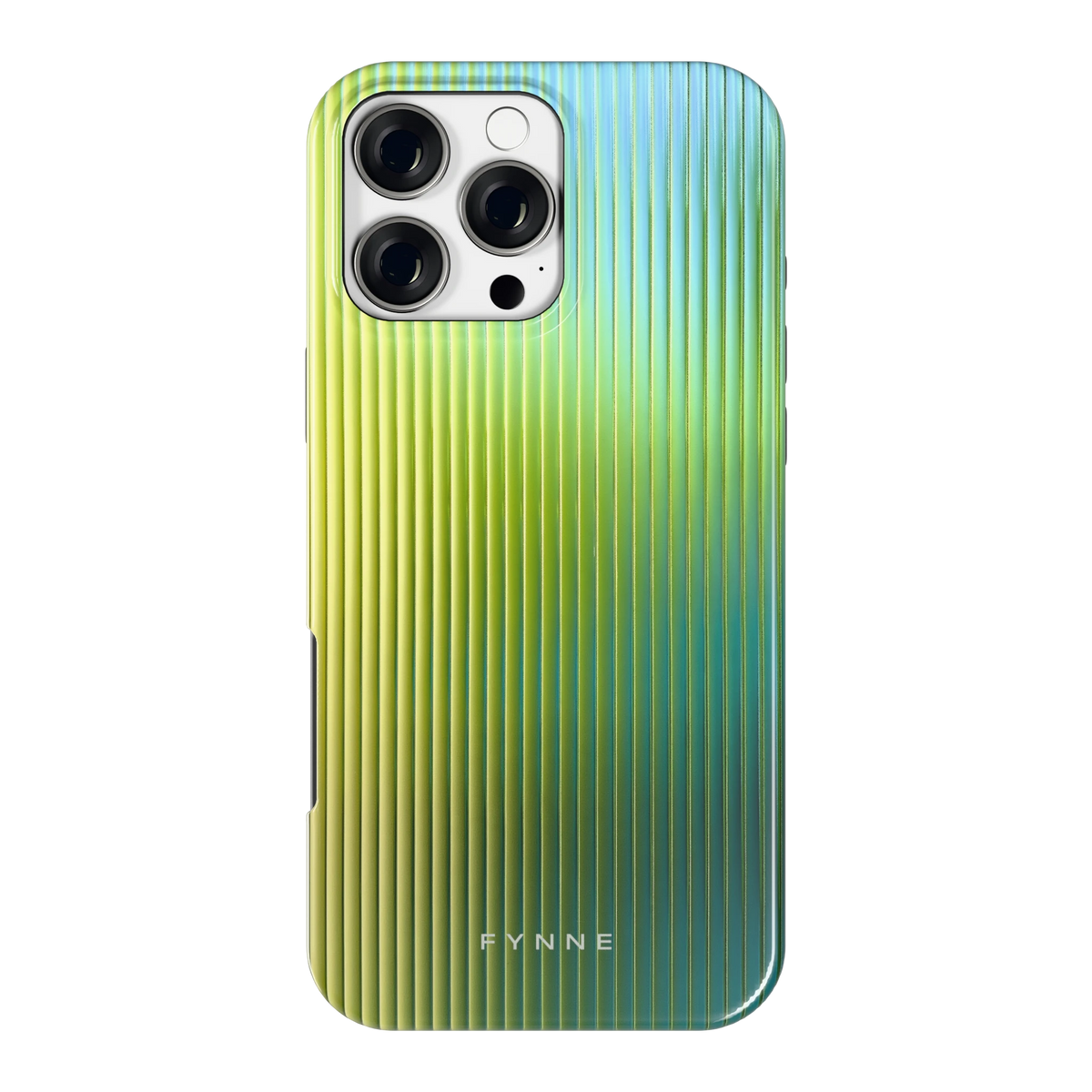 Geribbelde kleurgloed hoesje voor iPhone 16 Pro Max, achterkant
