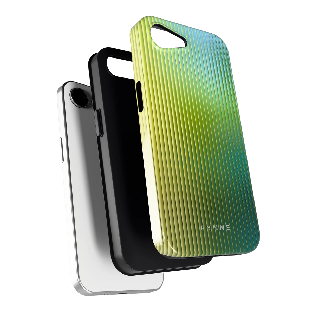 Geribbelde kleurgloed hoesje voor iPhone 16e, los van de telefoon