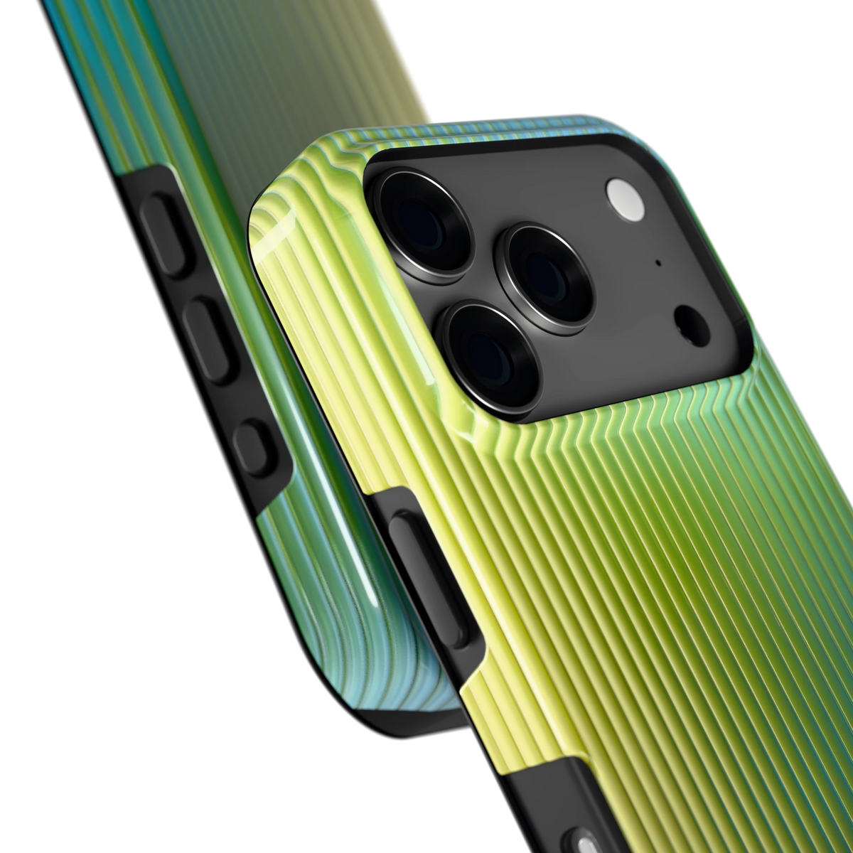 Geribbelde kleurgloed hoesje voor iPhone 17 Pro, close-up