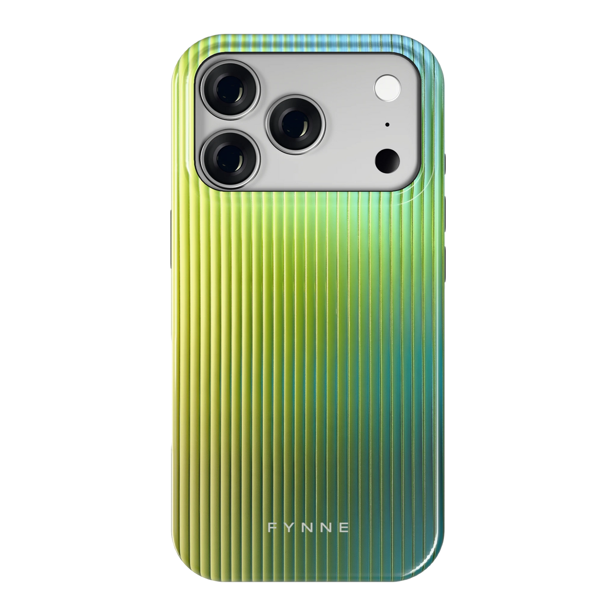Geribbelde kleurgloed hoesje voor iPhone 18 Pro, achterkant