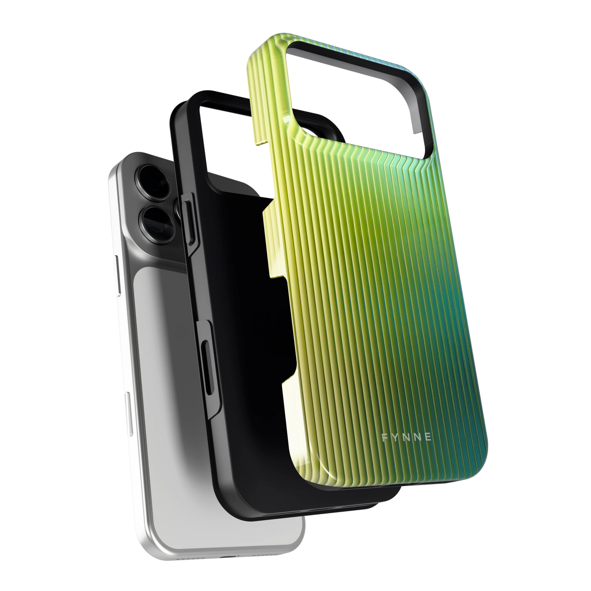 Geribbelde kleurgloed hoesje voor iPhone 18 Pro Max, los van de telefoon