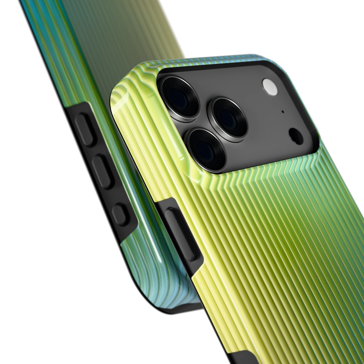 Geribbelde kleurgloed hoesje voor iPhone 18 Pro Max, close-up
