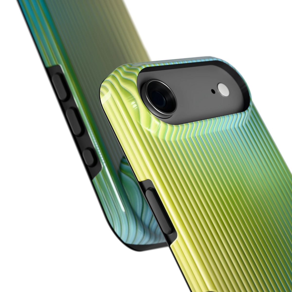 Geribbelde kleurgloed hoesje voor iPhone Air, close-up
