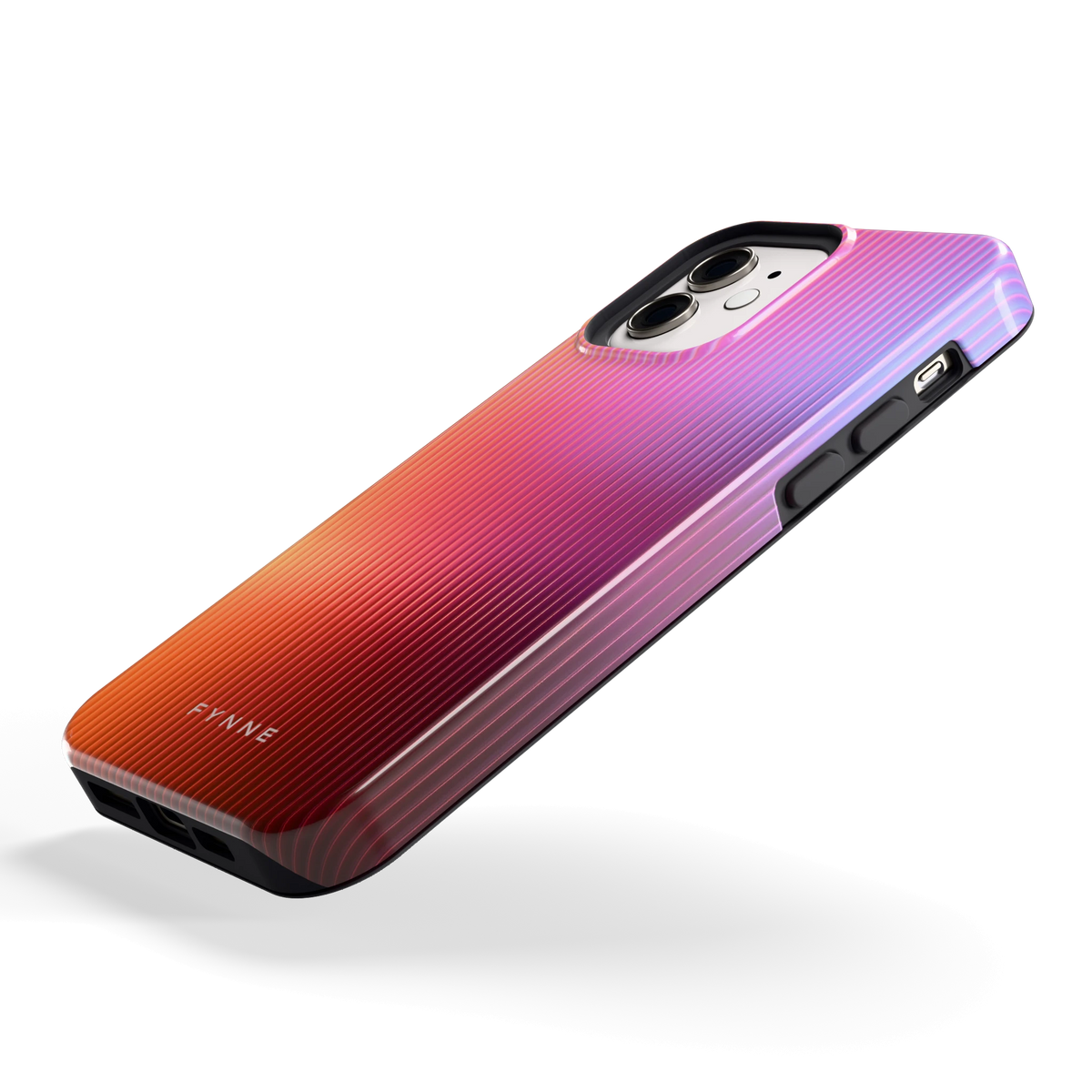 Geribbeld Gloed hoesje voor iPhone 12, schuin