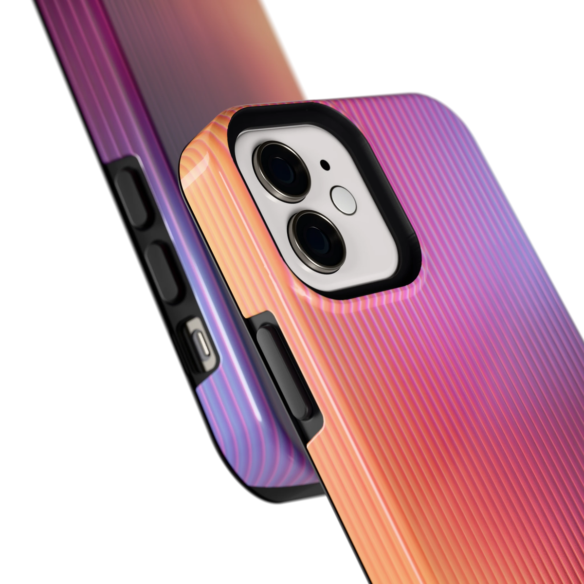 Geribbeld Gloed hoesje voor iPhone 12, close-up