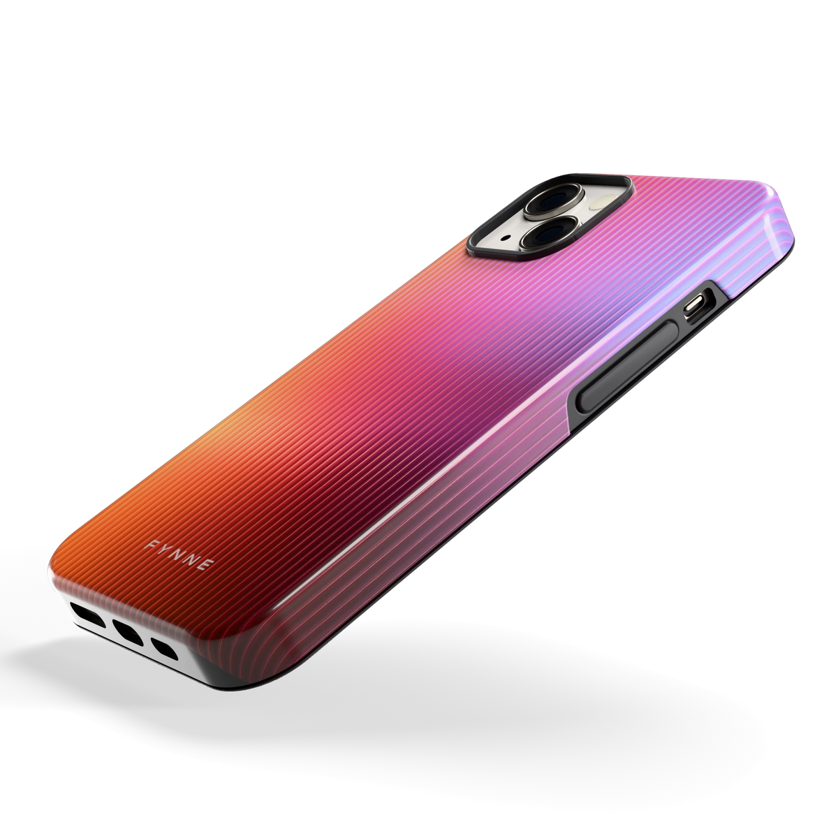 Geribbeld Gloed hoesje voor iPhone 13, schuin