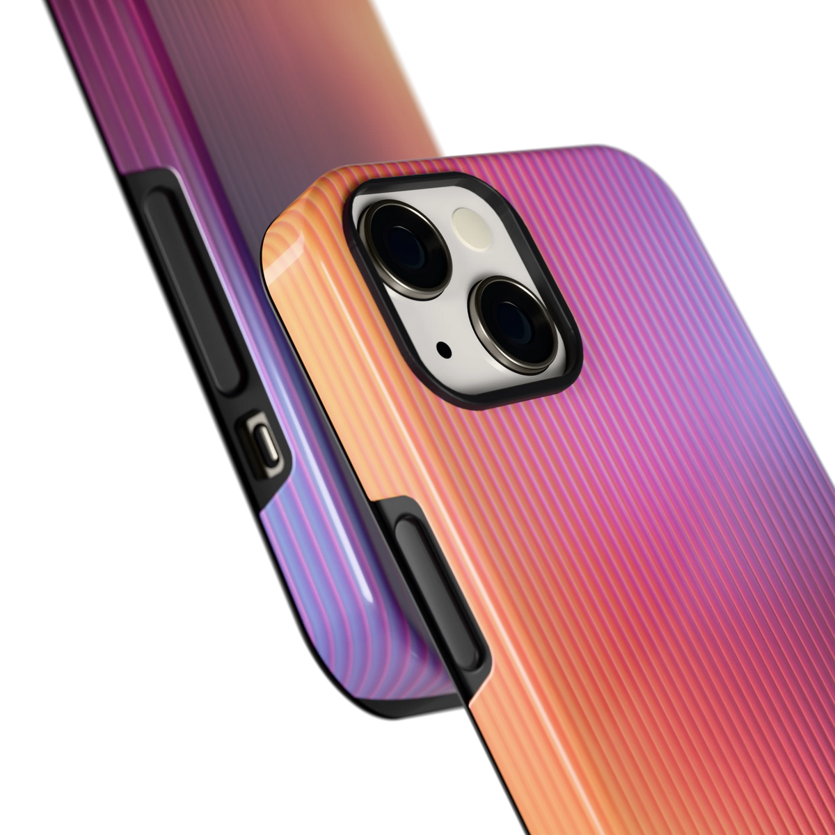Geribbeld Gloed hoesje voor iPhone 13, close-up