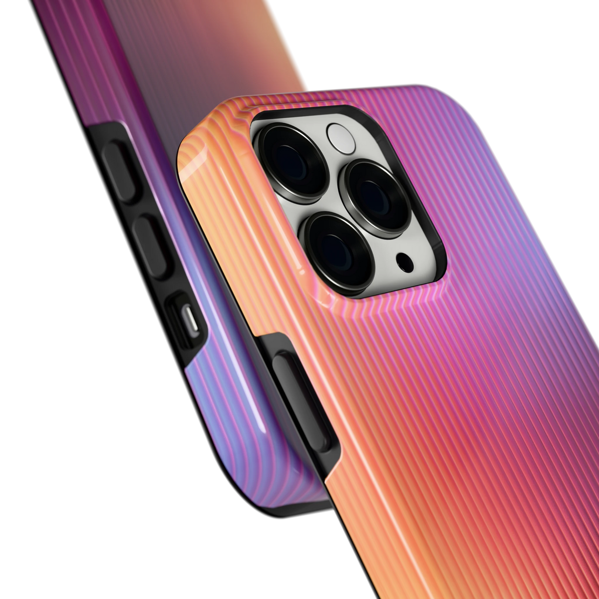 Geribbeld Gloed hoesje voor iPhone 13 Pro, close-up