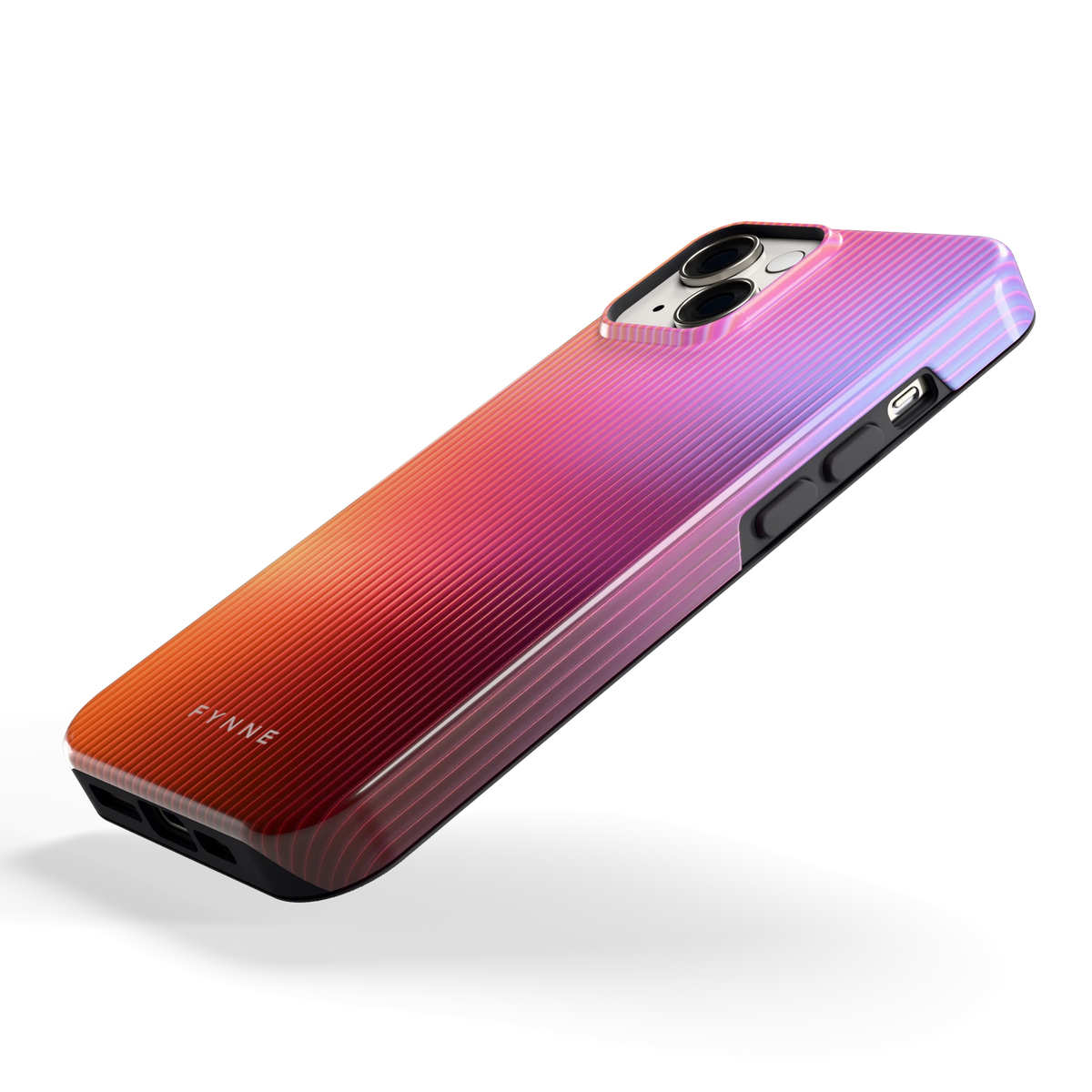 Geribbeld Gloed hoesje voor iPhone 14, schuin