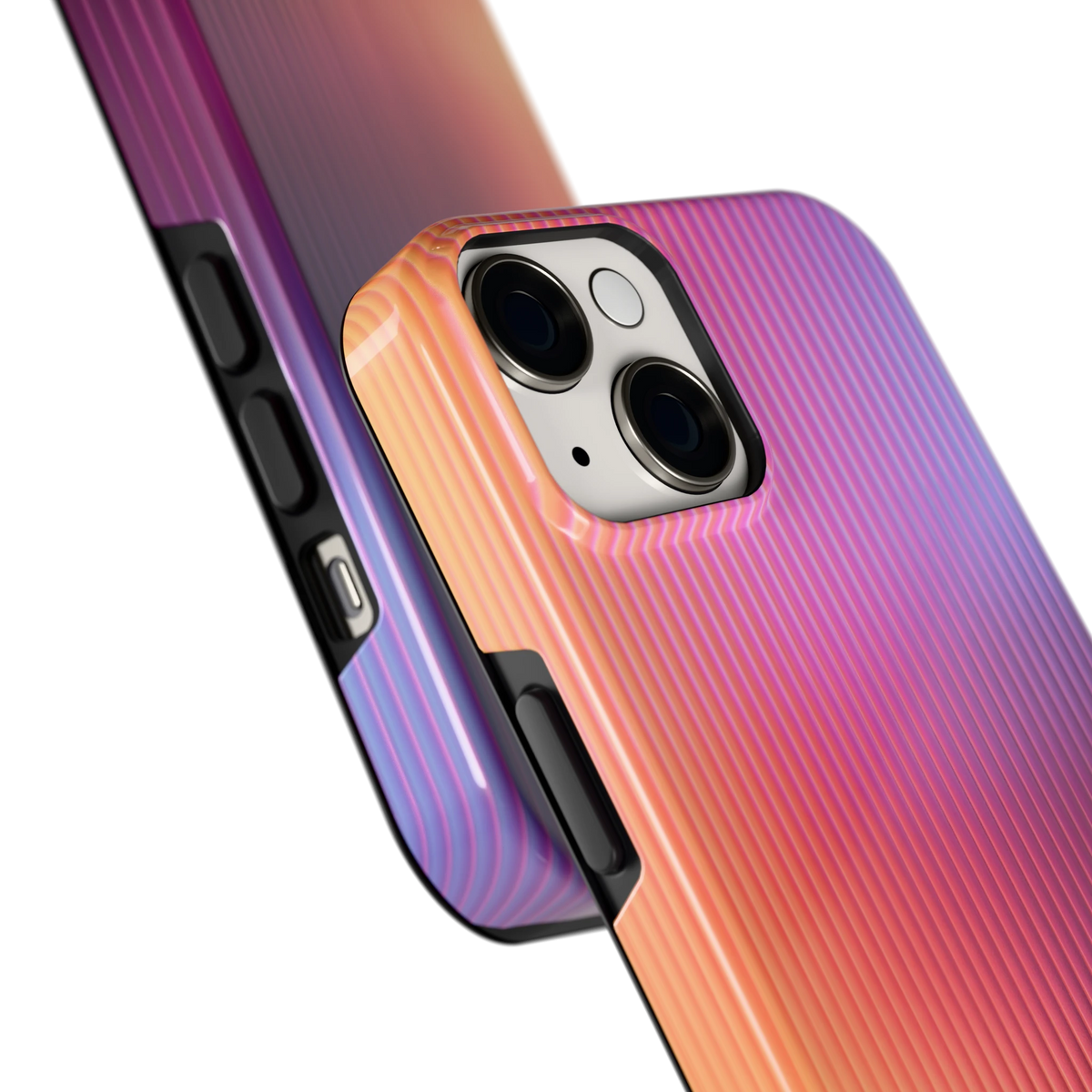 Geribbeld Gloed hoesje voor iPhone 14, close-up