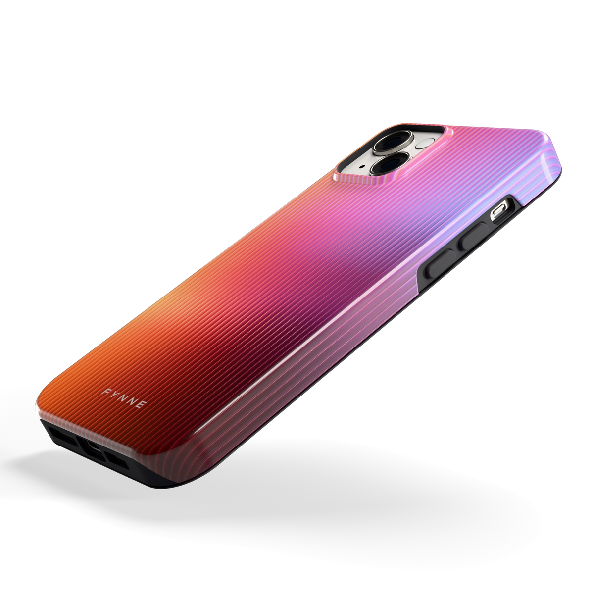 Geribbeld Gloed hoesje voor iPhone 14 Plus, schuin