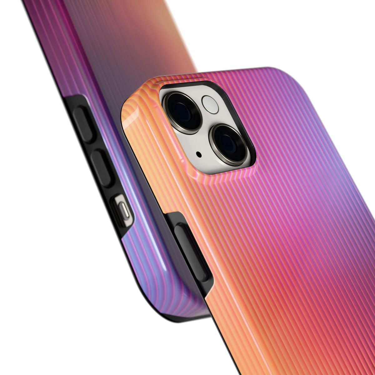 Geribbeld Gloed hoesje voor iPhone 14 Plus, close-up