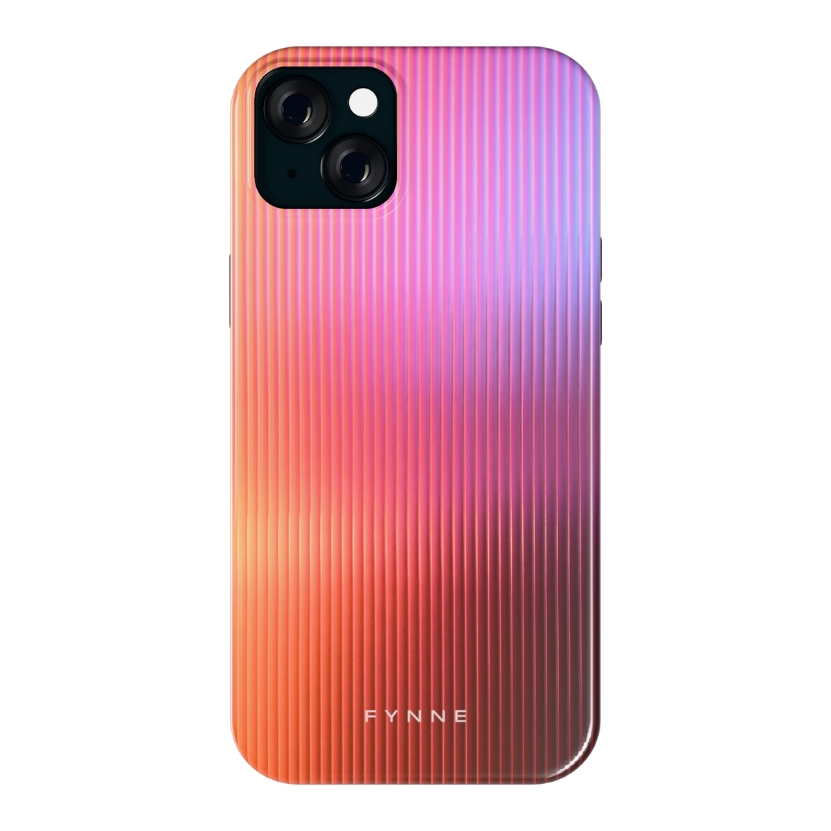 Geribbeld Gloed hoesje voor iPhone 15 Plus, achterkant