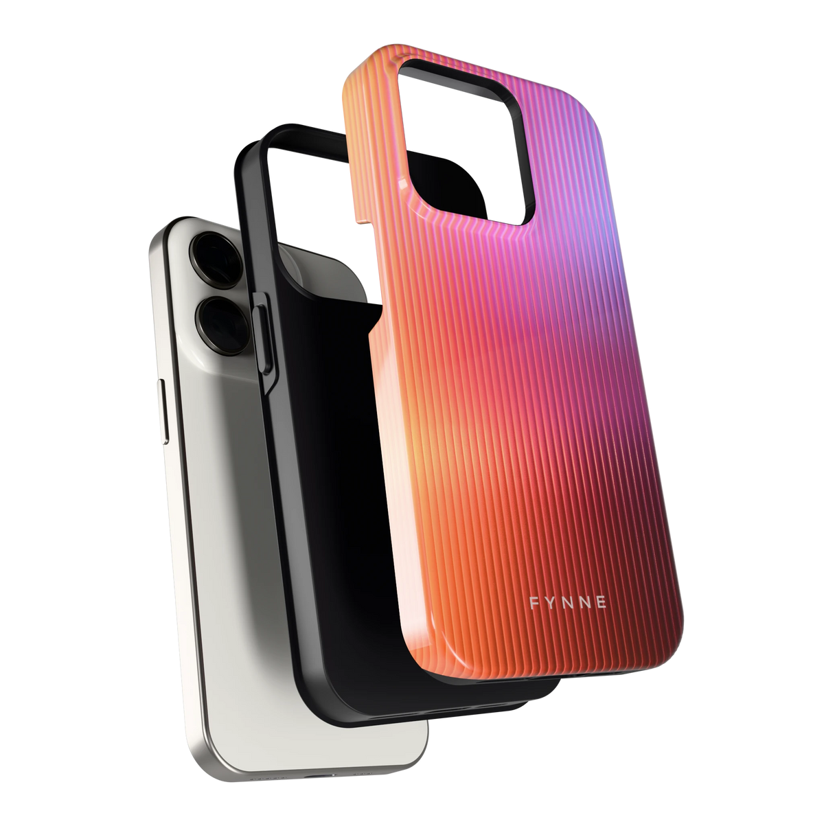 Geribbeld Gloed hoesje voor iPhone 15 Pro, los van de telefoon