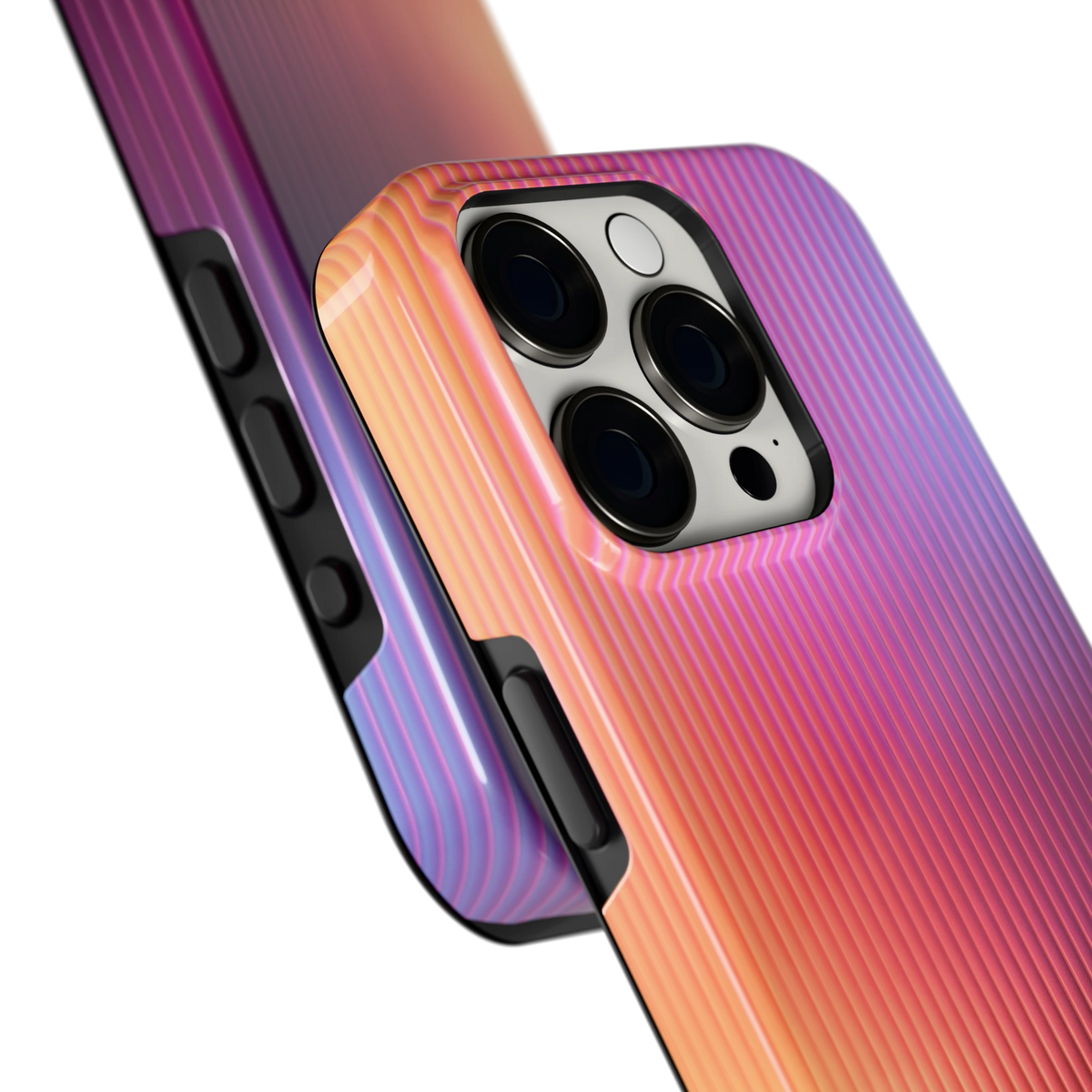 Geribbeld Gloed hoesje voor iPhone 15 Pro, close-up