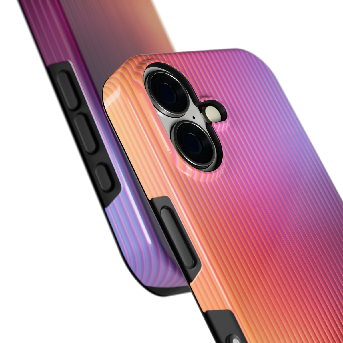 Geribbeld Gloed hoesje voor iPhone 16, close-up