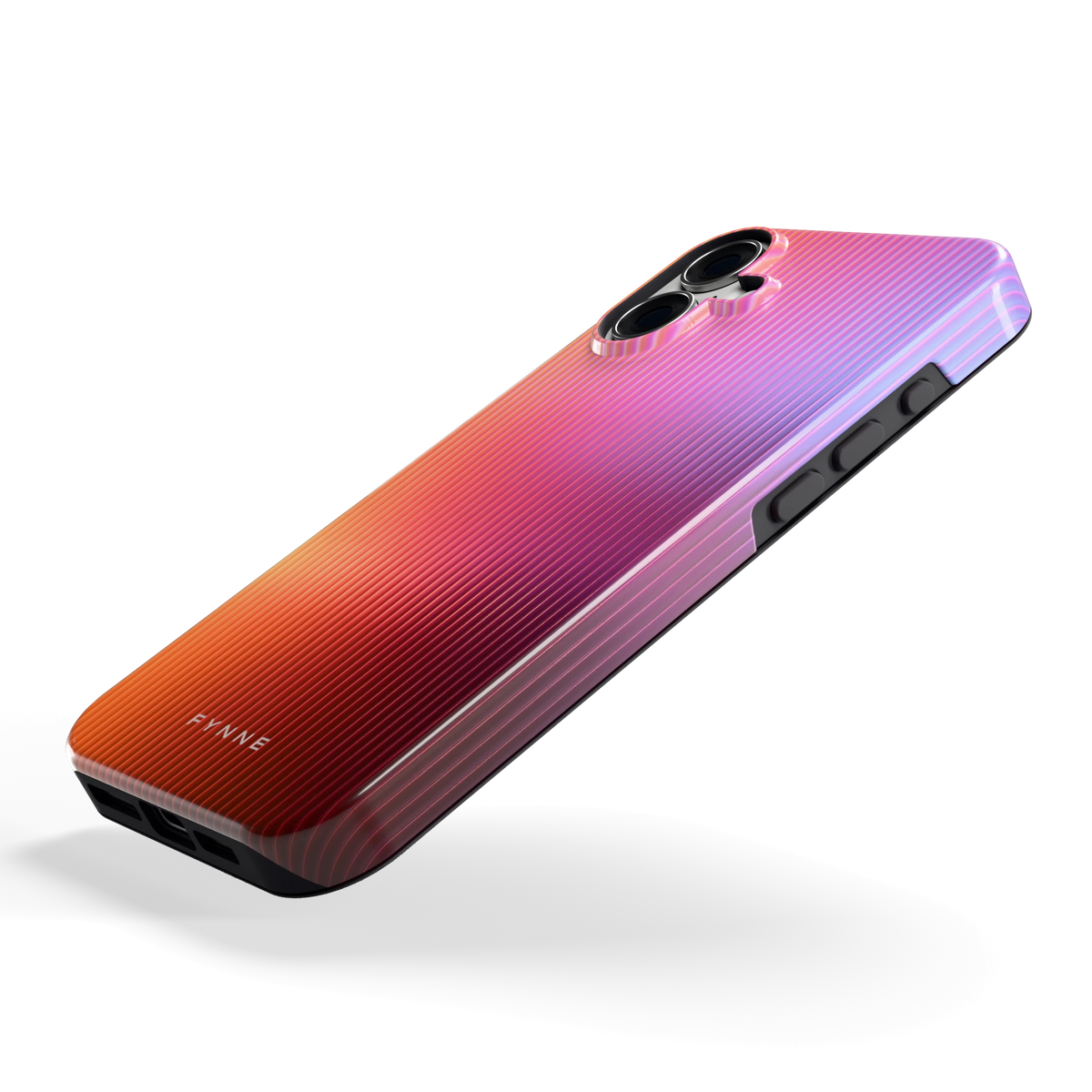 Geribbeld Gloed hoesje voor iPhone 16 Plus, schuin