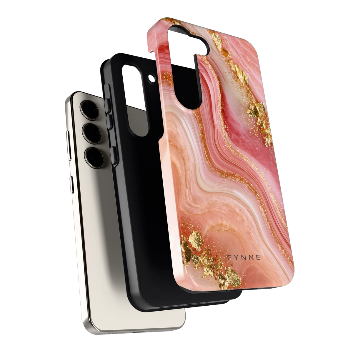 Roségouden Agaat hoesje voor Galaxy S23, los van de telefoon