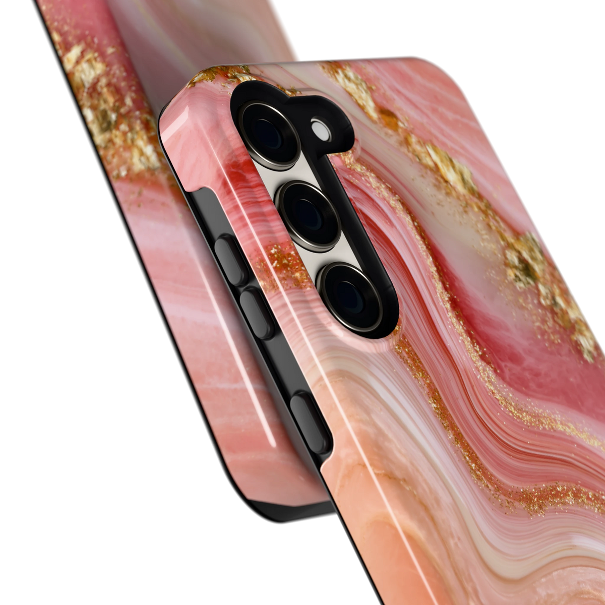 Roségouden Agaat hoesje voor Galaxy S23, close-up