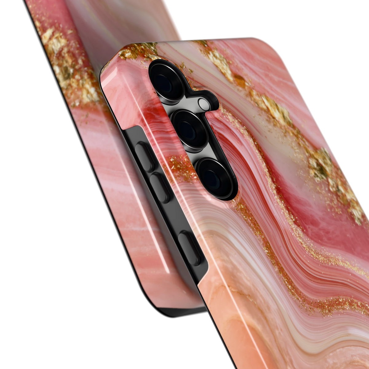 Roségouden Agaat hoesje voor Galaxy S24 FE, close-up