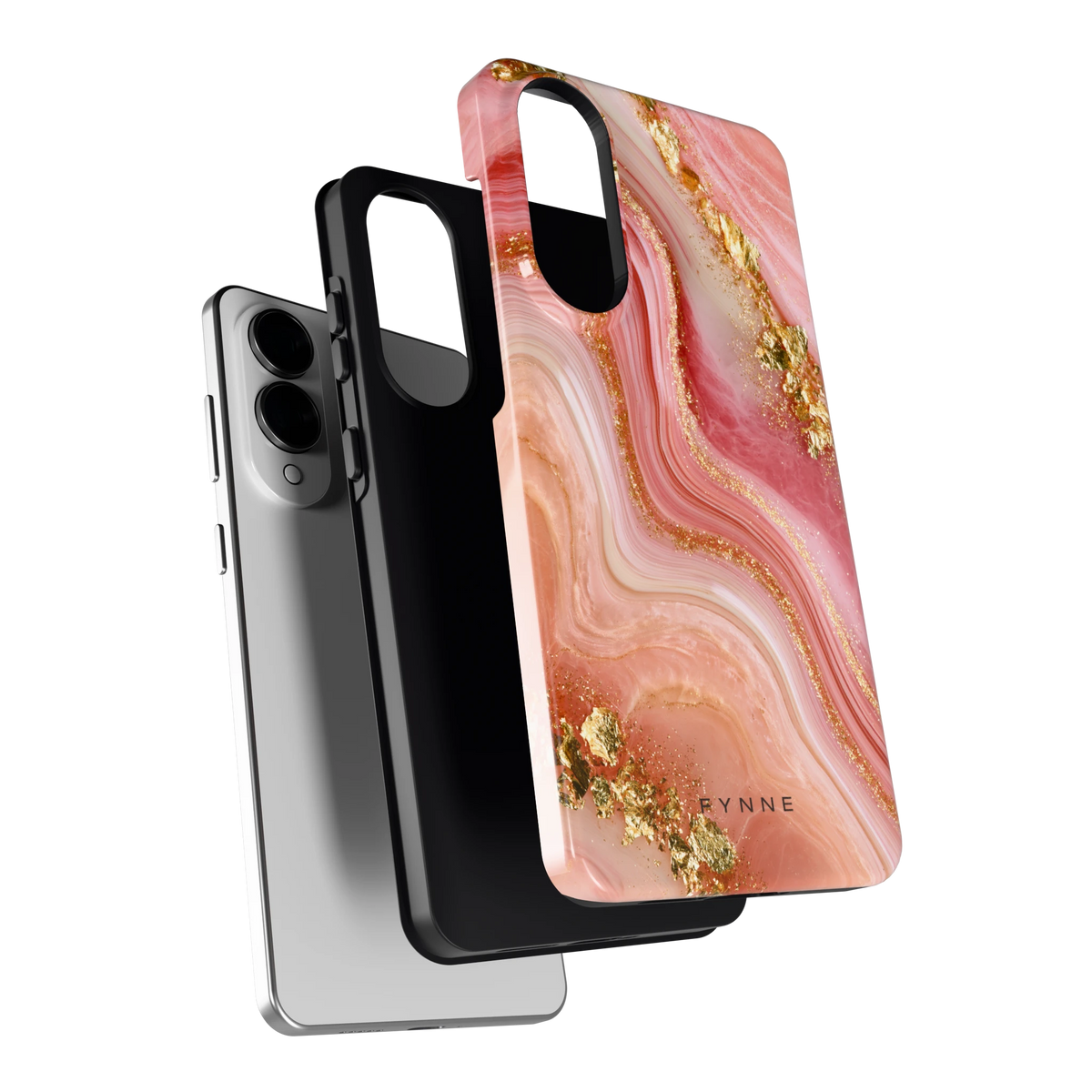 Roségouden Agaat hoesje voor Galaxy S25 Edge, los van de telefoon