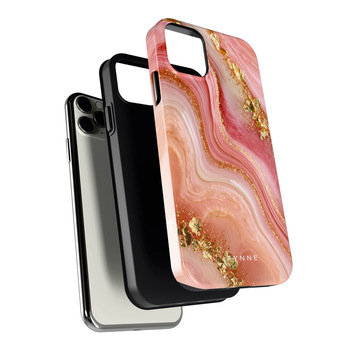 Roségouden Agaat hoesje voor iPhone 11 Pro Max, los van de telefoon