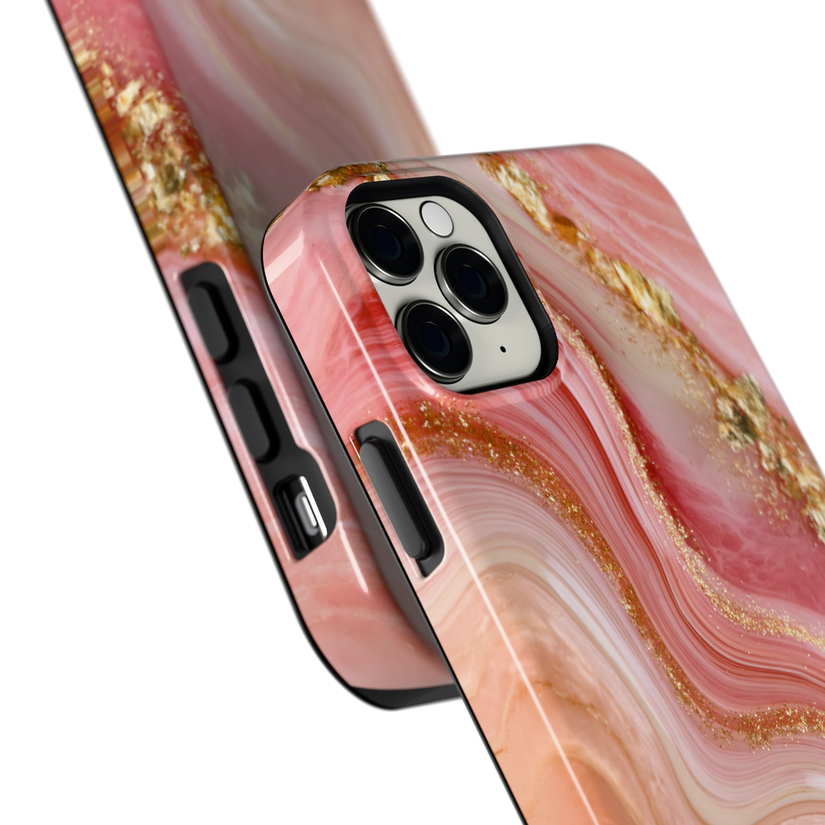 Roségouden Agaat hoesje voor iPhone 11 Pro Max, close-up
