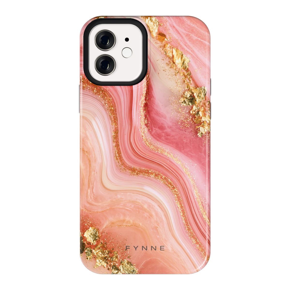 Roségouden Agaat hoesje voor iPhone 12, achterkant