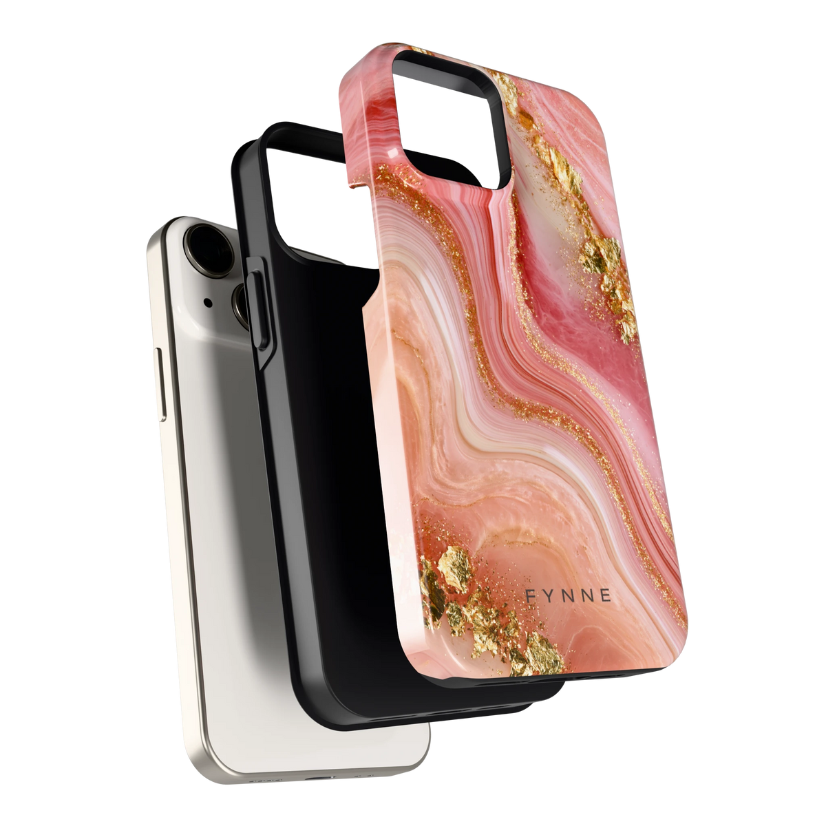 Roségouden Agaat hoesje voor iPhone 13 mini, los van de telefoon