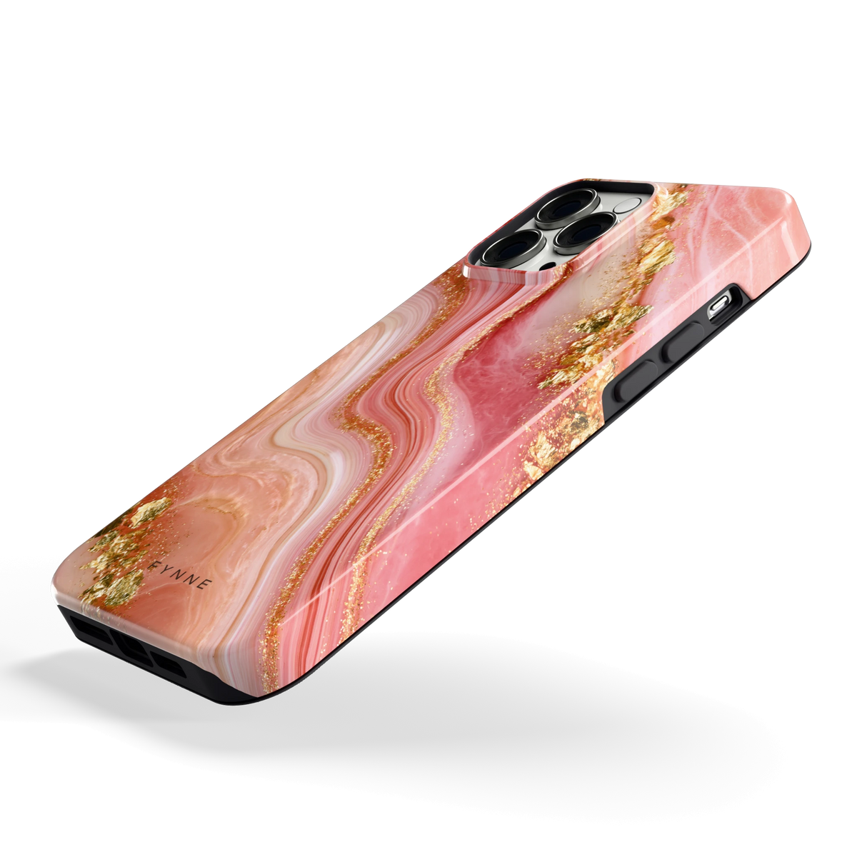 Roségouden Agaat hoesje voor iPhone 13 Pro Max, schuin