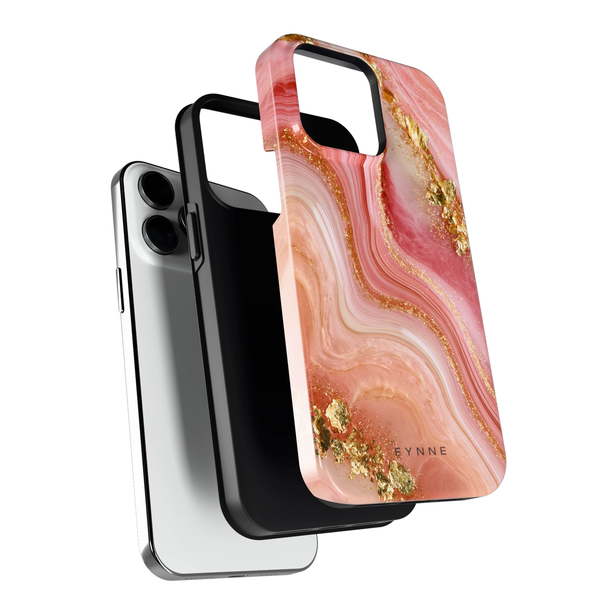 Roségouden Agaat hoesje voor iPhone 14 Pro Max, los van de telefoon